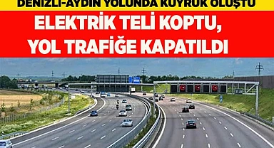 ELEKTRİK TELİ KOPTU, YOL TRAFİĞE KAPATILDI