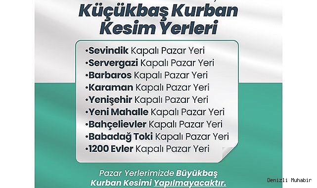 MERKEZEFENDİ KURBAN KESİM YERLERİ BELİRLENDİ