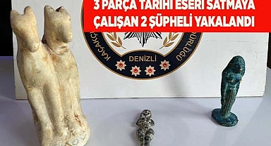 3 parça tarihi eseri satmaya çalışan 2 şüpheli yakalandı