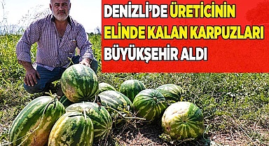 Denizli’de üreticinin elinde kalan karpuzları büyükşehir aldı