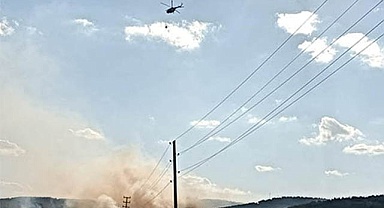 Denizli'deki yangın söndürme helikopteri zorunlu iniş yaptı