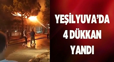 Yeşilyuva Sanayi Sitesinde çıkan yangında 4 ayakkabı atölyesi küle döndü