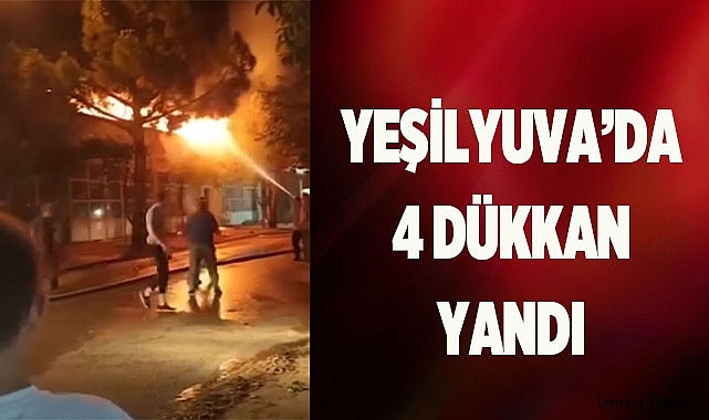 Yeşilyuva Sanayi Sitesinde çıkan yangında 4 ayakkabı atölyesi küle döndü