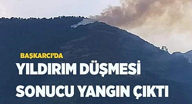 Yıldırım düşmesi sonucu yangın çıktı