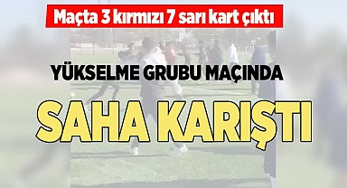 Yükselme grubu maçında saha karıştı