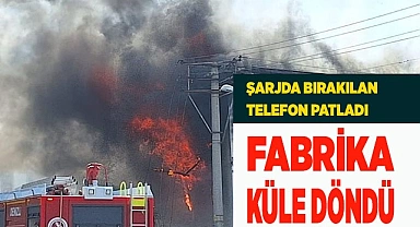 Denizli’de şarjda bırakılan telefon, ambalaj fabrikasını küle çevirdi