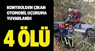 Kontrolden çıkan otomobil uçuruma yuvarlandı: 4 ölü