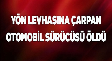 Yön tabelasına çarparak hurdaya dönen otomobilin sürücüsü öldü