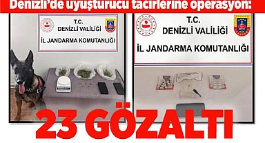 Denizli’de uyuşturucu tacirlerine operasyon: 23 gözaltı