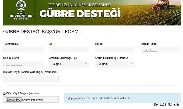 Gübre desteği müracaatları başladı