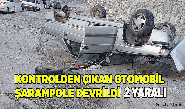 Kontrolden çıkan otomobil şarampole devrildi; 2 yaralı