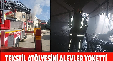 Tekstil atölyesinde korkutan yangın