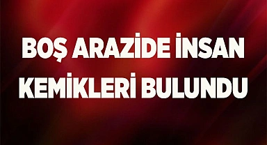 Boş arazide insan kemikleri bulundu