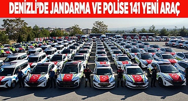 Denizli’de jandarma ve polisin 141 yeni aracı hizmete alındı