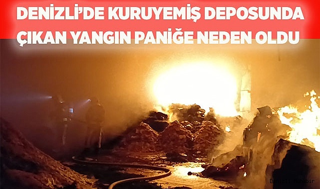 Denizli’de kuruyemiş deposunda çıkan yangın paniğe neden oldu