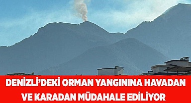 Denizli’deki orman yangınına havadan ve karadan müdahale ediliyor