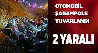 Kontrolden çıkan otomobil şarampole yuvarlandı: 2 yaralı