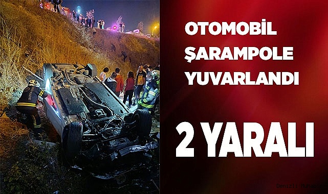 Kontrolden çıkan otomobil şarampole yuvarlandı: 2 yaralı