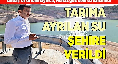 TARIMA AYRILAN SU ŞEHİRE VERİLDİ