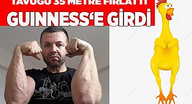 Tavuğu 35 metre fırlatıp Guinness rekoru kırdı