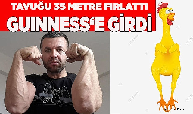 Tavuğu 35 metre fırlatıp Guinness rekoru kırdı
