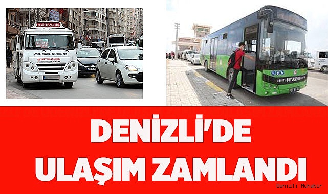 Denizli'de ulaşım zamlandı