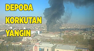Depoda korkutan yangın