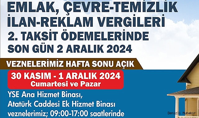 PAMUKKALE’DE VEZNELER CUMARTESİ-PAZAR AÇIK OLACAK