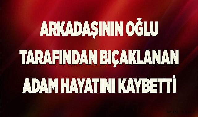 Arkadaşının oğlu tarafından bıçaklanan adam hayatını kaybetti