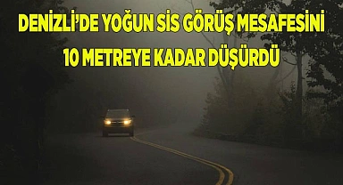 Denizli’de yoğun sis görüş mesafesini 10 metreye kadar düşürdü