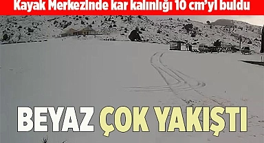 Denizli Kayak Merkezi beyaza büründü