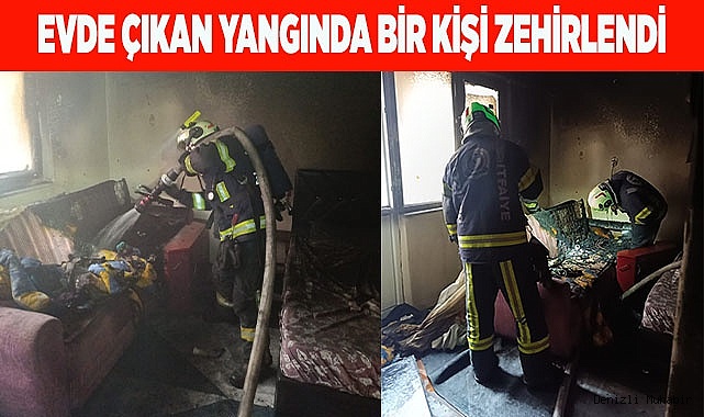 Ev yangınında bir kişi zehirlendi
