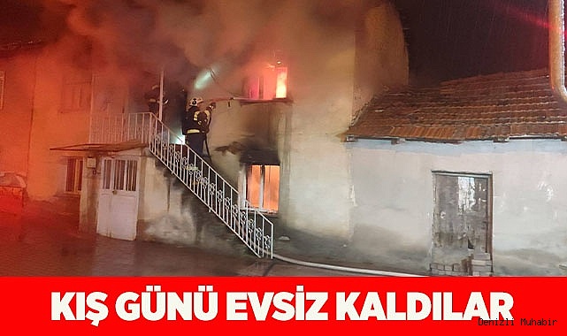 Kış günü evsiz kaldılar