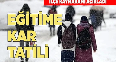 O ilçede eğitime bir gün  kar tatili