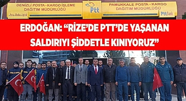 ERDOĞAN: "RİZE'DE PTT'DE YAŞANAN MENFUR SALDIRIYI ŞİDDETLE KINIYORUZ"