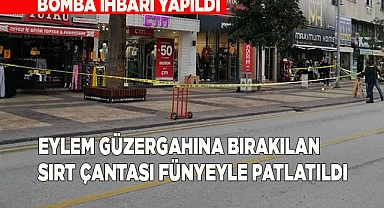 Eylem güzergahına bırakılan sırt çantası fünyeyle patlatıldı