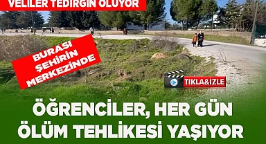 ÖĞRENCİLER BU YOLDA ÖLÜM TEHLİKESİ YAŞIYOR