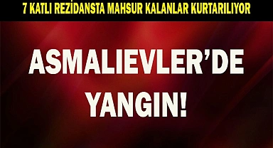 7 katlı rezidansta mahsur kalanlar kurtarılıyor