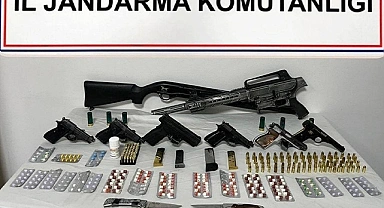 Denizli’de çok sayıda silahla yakalanan 6 şüpheli gözaltına alındı