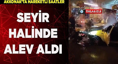 Seyir halinde alev aldı