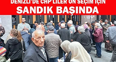 Denizli'de CHP'liler ön seçim için sandık başında