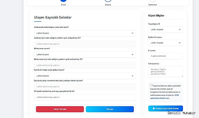 Karbon ayak izi hesaplama aracı güncellendi