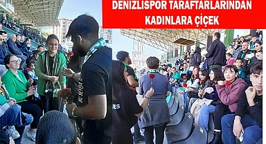 Denizlispor taraftarlarından kadınlara çiçek