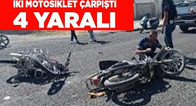 İki motosiklet çarpıştı  4 kişi yaralandı