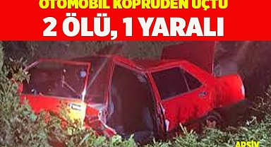 Otomobil köprüden uçtu: 2 ölü, 1 yaralı