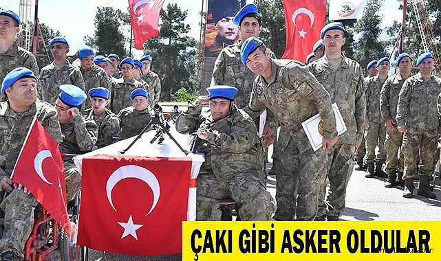 Özel gereksinimli gençler, bir günlük temsili askerlik yaptı.