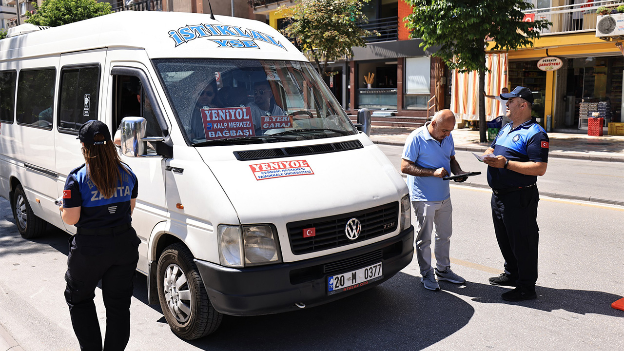 Denizli Büyükşehir’den şehir içi minibüs ve taksi denetimi