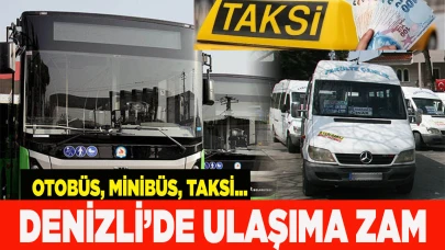 Denizli’de otobüs, minibüs ve taksi ücretleri zamlandı