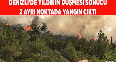 Denizli’de yıldırım düşmesi sonucu 2 ayrı noktada yangın çıktı