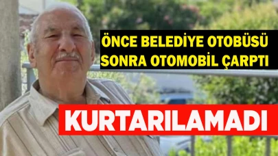 Önce Belediye otobüsü sonra otomobil çarptı